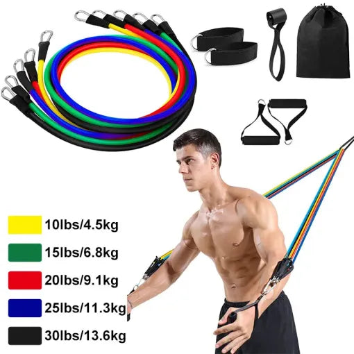 11 Pcs High Quality Resistance Bands With Handles